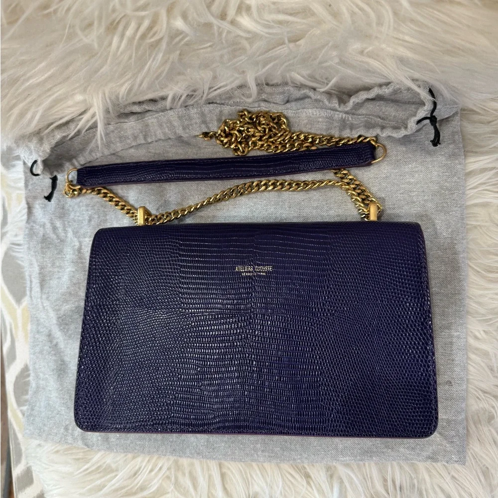 🔥 DeMellier August Alma Eggplant Lizard leather special edition bag